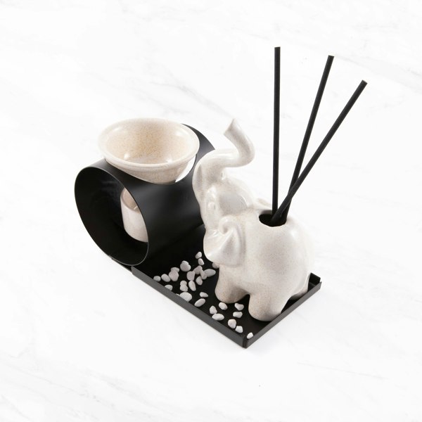 Myga Elephant Aroma Diffuser and Incense Holder Set