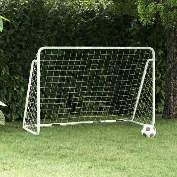 Berkfield Football Goal with Net White 180x90x120 cm Steel