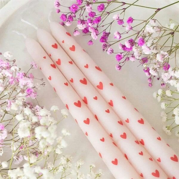 Bobobiy Set of 3 Love Heart Taper Candles