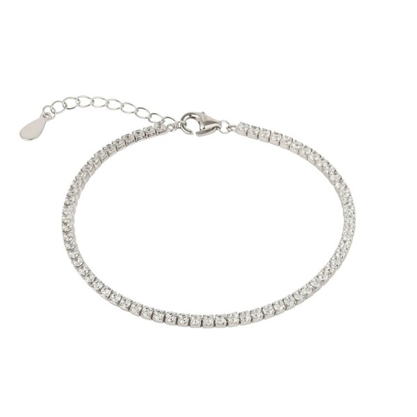 Spero London Flat Back Sterling Silver Fine Tennis Bracelet