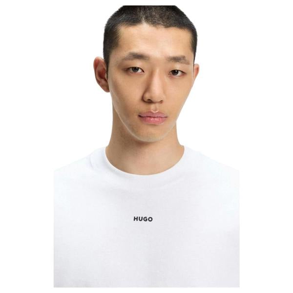 Hugo Mens Dapolino Logo Printed Relaxed Fit T-Shirt - White - 
