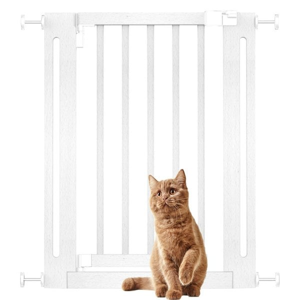 Bettacare Wooden Elegance Dog Gate, White, 63cm - 71cm, Pressure Fit Pet Gate for Puppy, Dog and Pet, Easy Installation
