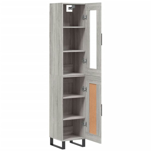 Berkfield Highboard Grey Sonoma 34.5x34x180 cm Engineered Wood