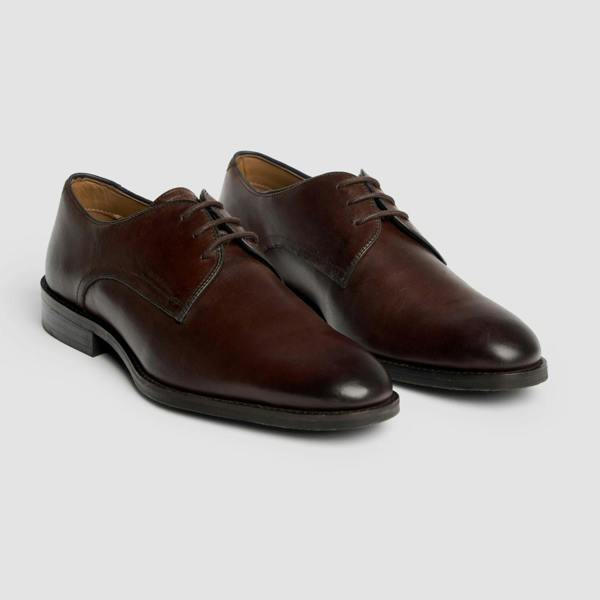 House Of Cavani Taylor - Men's Chocolate Brown Leather Classic Derby Shoes