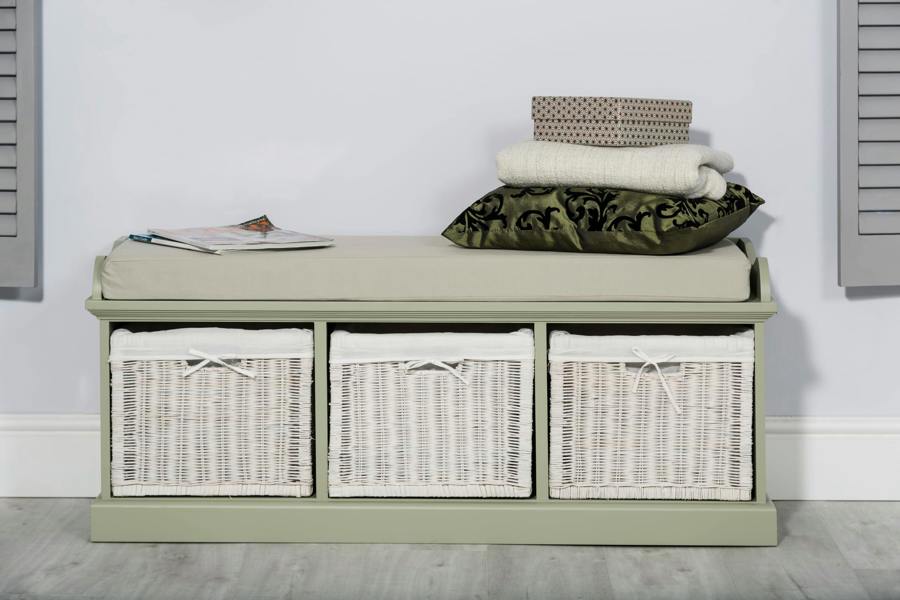 Statement Furniture Tetbury Large Hallway Set with Storage Baskets and Cushion Seat