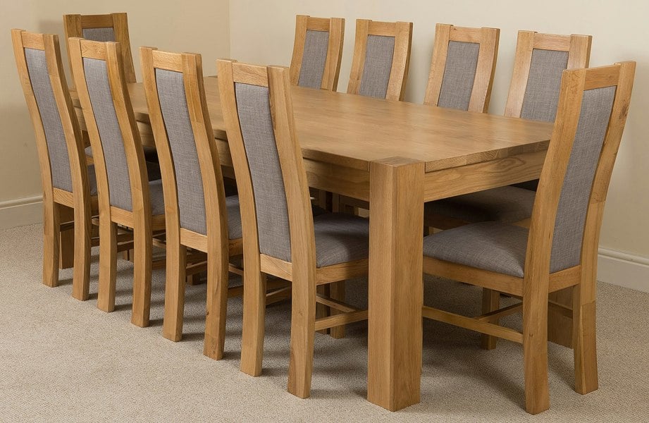 That's Furniture Kuba Extra Large Oak Dining Table with Stanford Oak Chairs