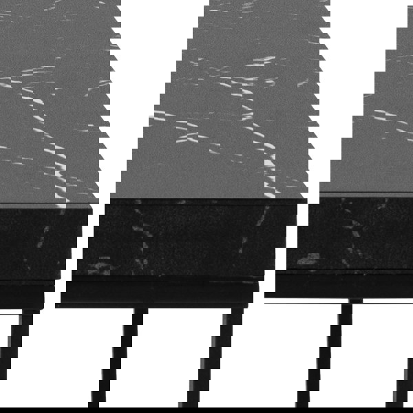 Furniture To Go Barossa Coffee Table with Black Marble Effect Top & Black Steel Base 110x55x45cm