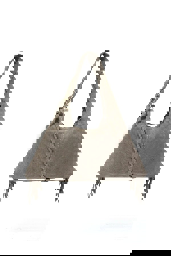 Kitise Italian Genuine Suede Fringe Crossbody Shoulder Bag