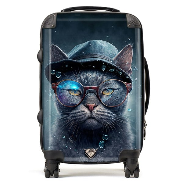 Warren Reed Russian Blue Cat Splashart Suitcase