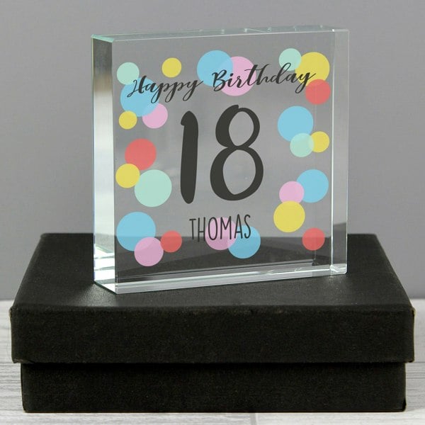 Personalised Memento Company Personalised Birthday Colour Confetti Crystal Token