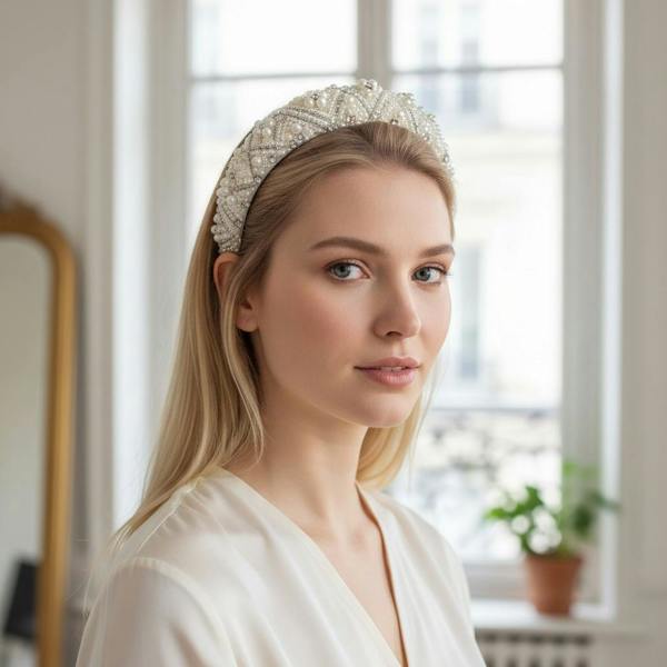 Gold Trip Pearl Sparkle Padded Headband