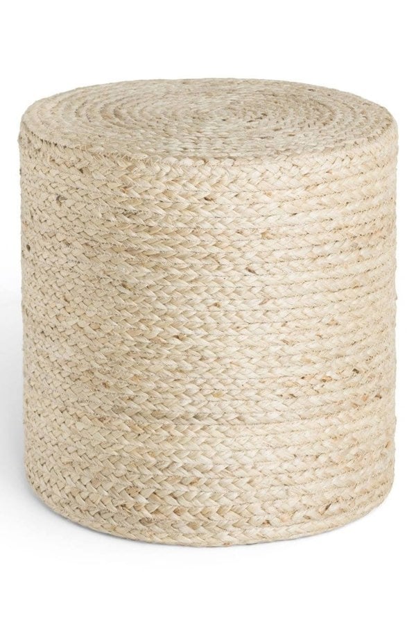The Rugs Jutta Natural Jute Pouf - Handmade Boho Style