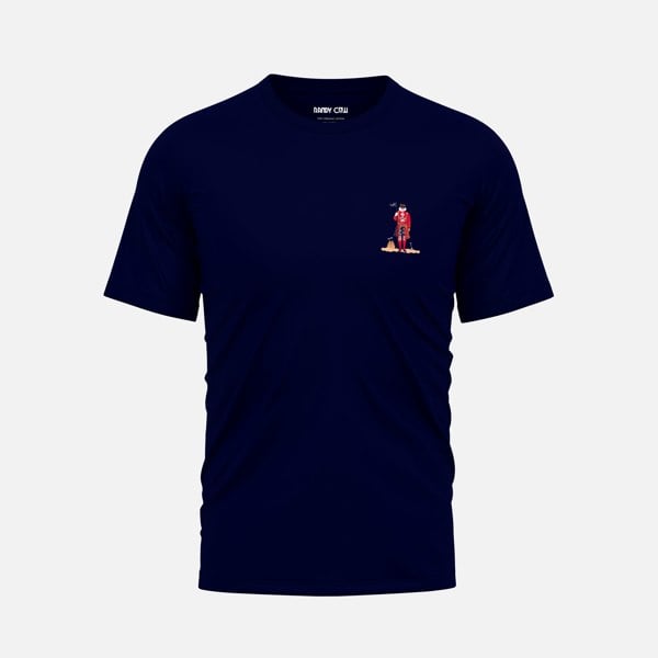 Randy Cow London Beach Club Beefeater - Navy Organic Cotton T-Shirt