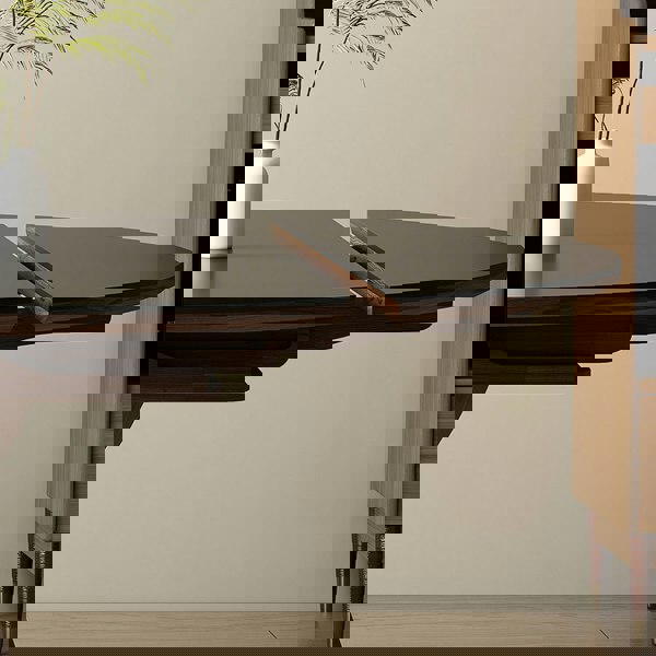 Caruso Round Folding Dining Table, Sintered Stone, Black with fold away dining table for 4