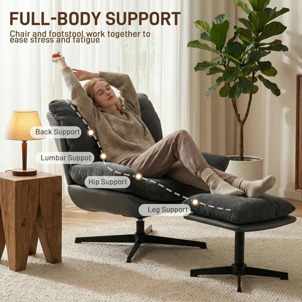 Accent Chair with Ottoman