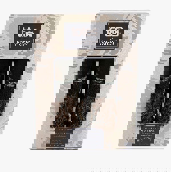 Totes Toasties NOVELTY APPLIQUE MULE Slippers Mens Brown