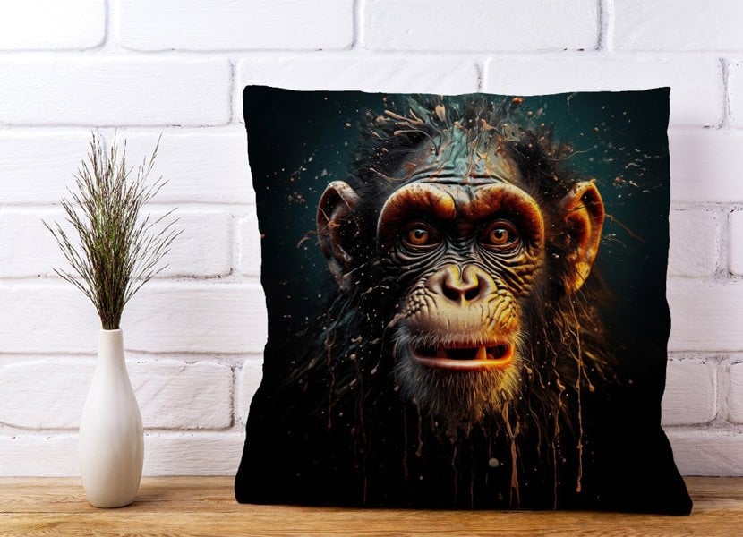 Warren Reed Splashart Monkey Face Cushions