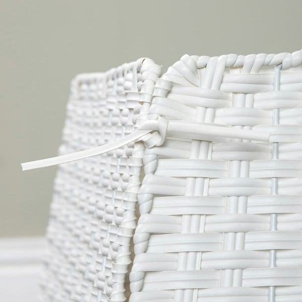 Samuel Alexander 47cm x 46cm Samuel Alexander Foldable Faux Rattan Christmas Tree Skirt in White
