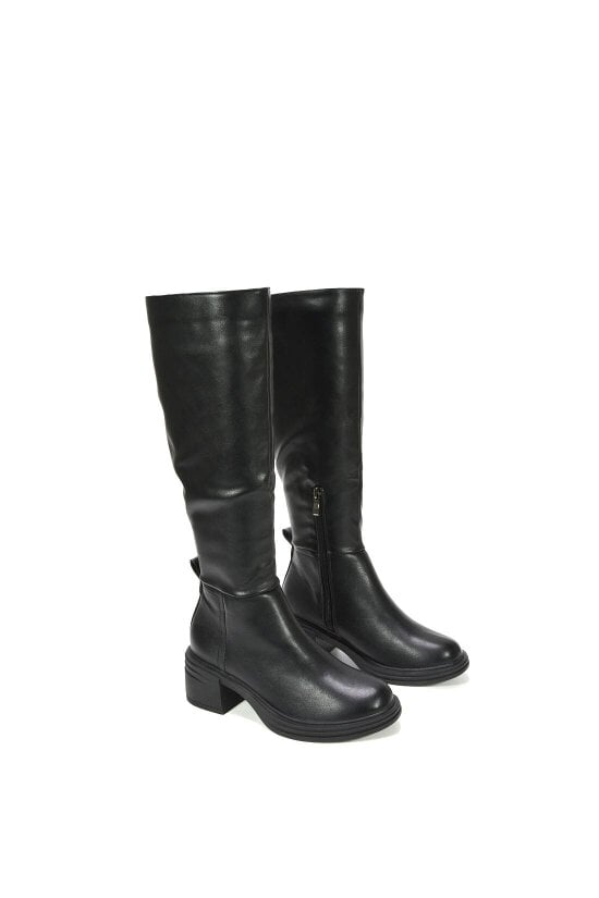 XY LONDON Knee High Boots With Chunky Block Heel
