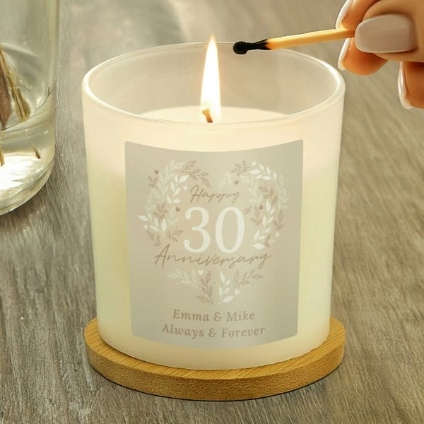 Personalised Memento Company Personalised 30th Pearl Wedding Anniversary Candle Jar