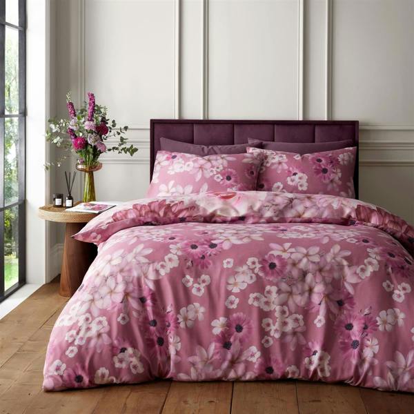 RHS Rosemoor Floral Pink Duvet Cover Set