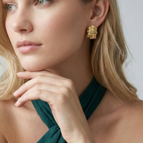 Uchi & Soto Kin Woven Stone Hoop Earrings