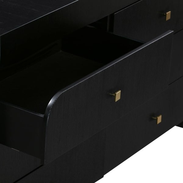 Furniture Edit Hump 6 Drawer Black Dresser Sideboard With Drawers