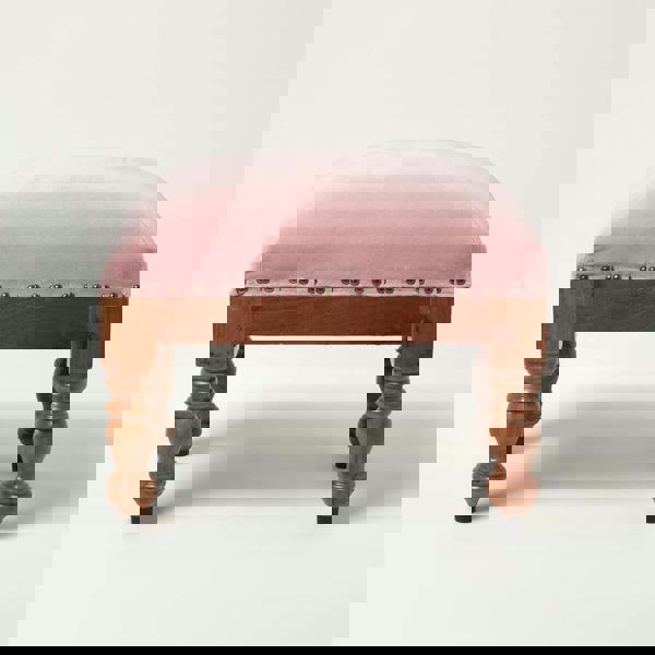 HOMESCAPES Mable Velvet Square & Rectangular Footstool