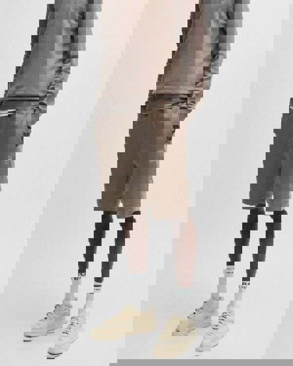 BOSS Orange Sewalk Mens Cotton-Terry Shorts With Logo Badge - Open Beige 294