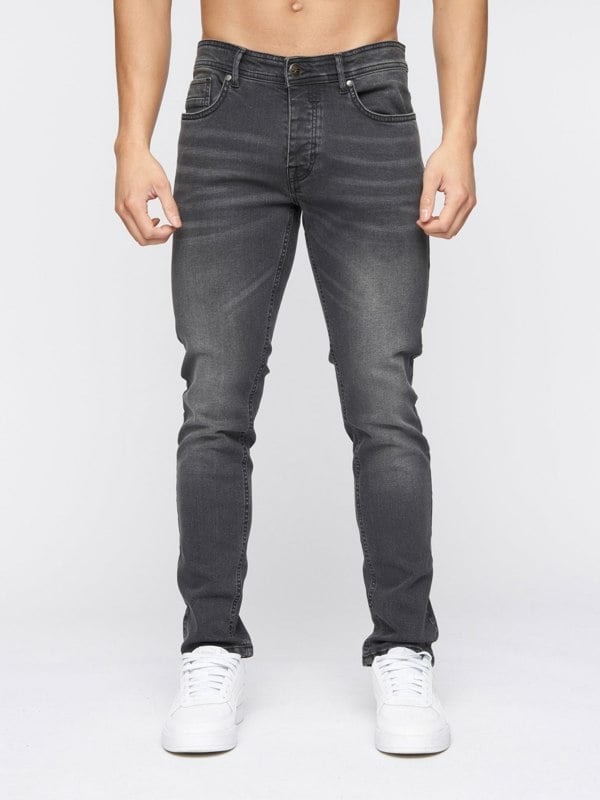 Crosshatch Buraca Slim Fit Denim Jeans Charcoal Wash