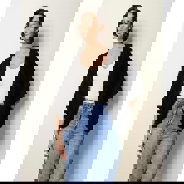 Blue Vanilla Edge To Edge Rib Cardigan