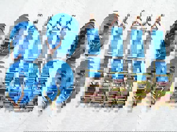 Ratchet Tie Down Straps 75MM 10T 10M X4 (Heavy Duty Cargo Trailer Lashing Ton Claw J Hook)