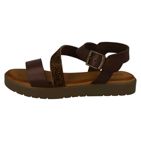 Leather Collection Ladies Leather Collection Flatform Sandals F00204