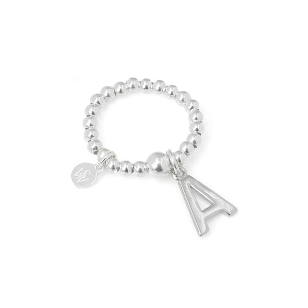 Say It With Classic Initial Ball Ring - Sterling Silver (Large)