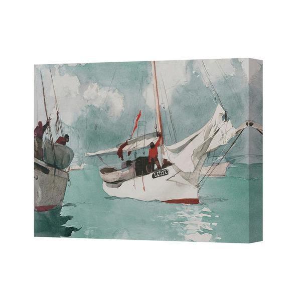 Benjamin Tate Design Canvas Art Print Sailboats Seascape Turquoise Sea Wall Decor