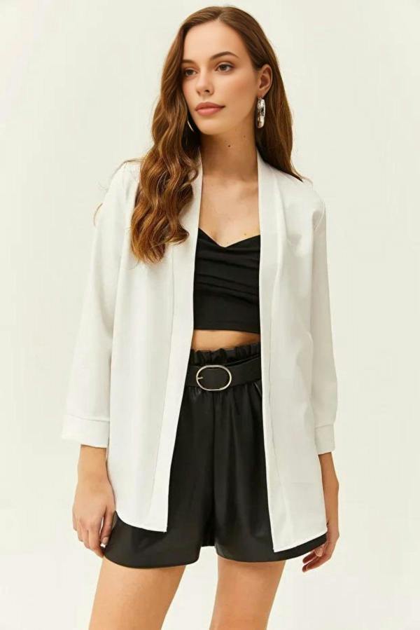 Hoxton Gal Satin Shawl-Collar Blazer