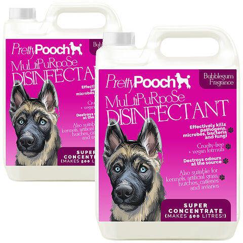 Pretty Pooch Multipurpose Disinfectant - Cleaner, Sanitiser, Deodoriser - Concentrated Formula - Bubblegum 5L x2