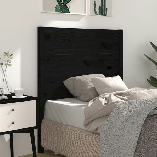 Berkfield Headboard Black 96x4x100 cm Solid Wood Pine