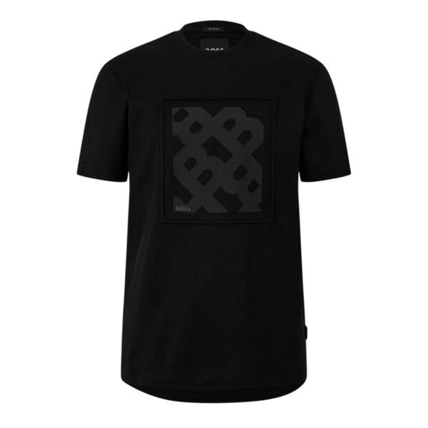 Boss Mens Big Logo Crew Neck Regular T-Shirt - Black - 