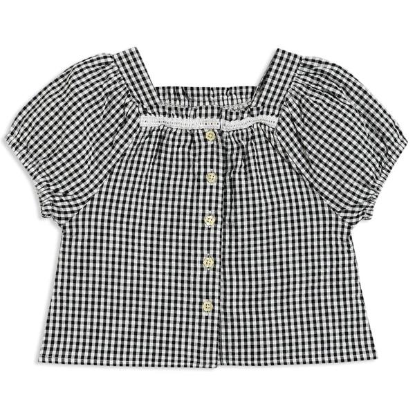 Mini Cuddles Baby Girls Gingham 2pc Set, Black & White