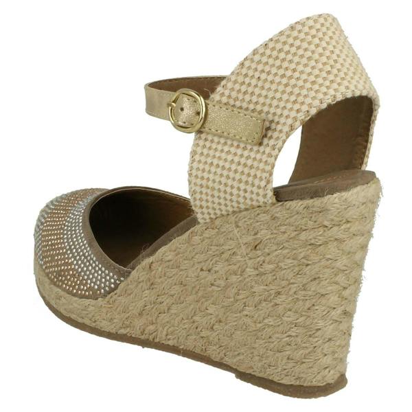 Savannah Ladies Savannah Bead Detail Wedge Sandals