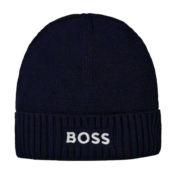 Boss Unisex Adult Asport Wordmark Ribbed Beanie - Black - 