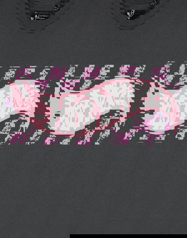 Hot Wheels Womens Grey Pastel Logo Cropped Short Sleeved T-Shirt