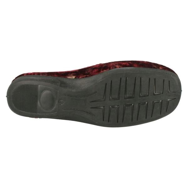 Spot On Ladies Spot On Embroided Floral Design Slippers