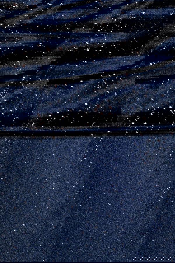 Shimmer Velvet Bardot Maxi Dress - Navy DR4643