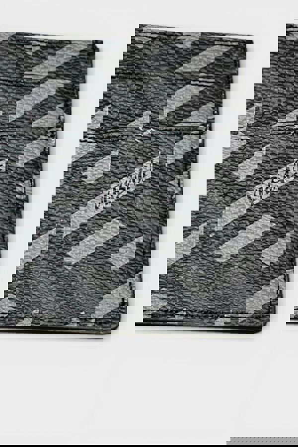 Versace Cardholder Coated Canvas Monoprint Black Grey