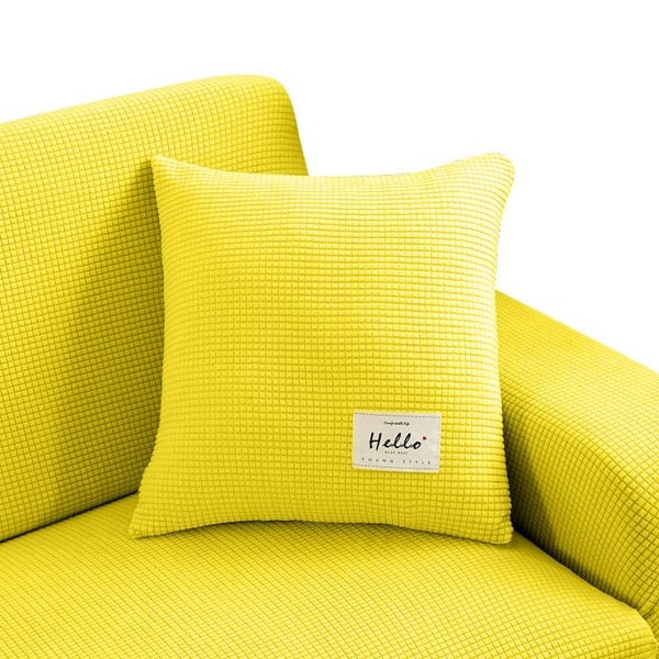 Anyhouz Anypillow Pillowcase 45X45Cm Yellow Polyester Thick Stretchable Cushion For Living Room