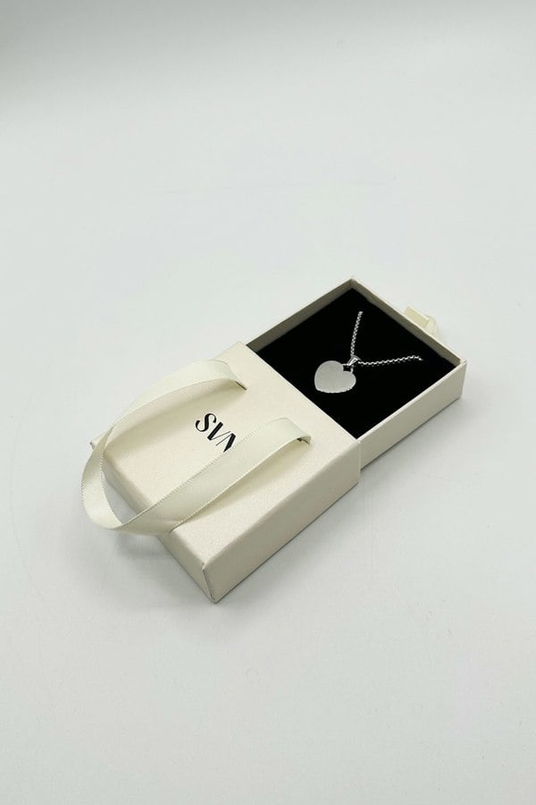 SVNX Heart Shape Pendant Necklace in Silver Colour - Gift boxed