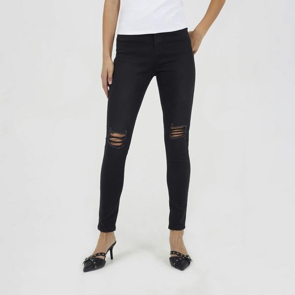 Brave Soul Black Ripped Skinny Jeans - Black Image 1
