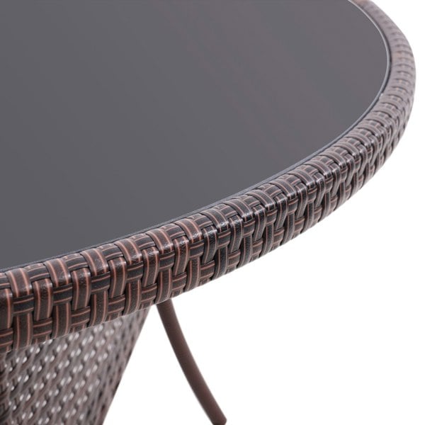 105cm Round/ Square Coffee Table Bistro Outdoor Garden Patio Tables & Parasol Hole Garden Dining Table Living and Home